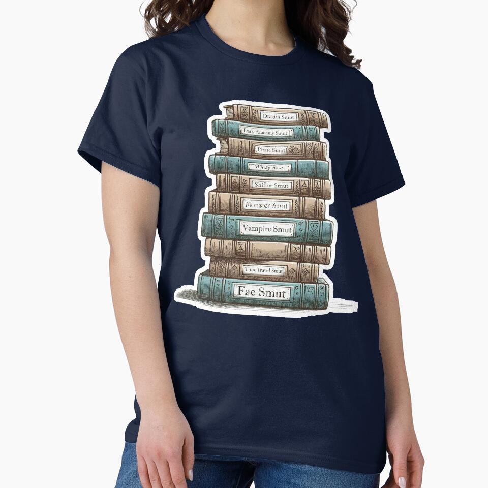 Romantasy Book Pile - Fae Smut Dragon Smut Vampire Smut by Club Vino Creative LLC T-Shirts, Hoodie, Sweatshirt (Image 2)