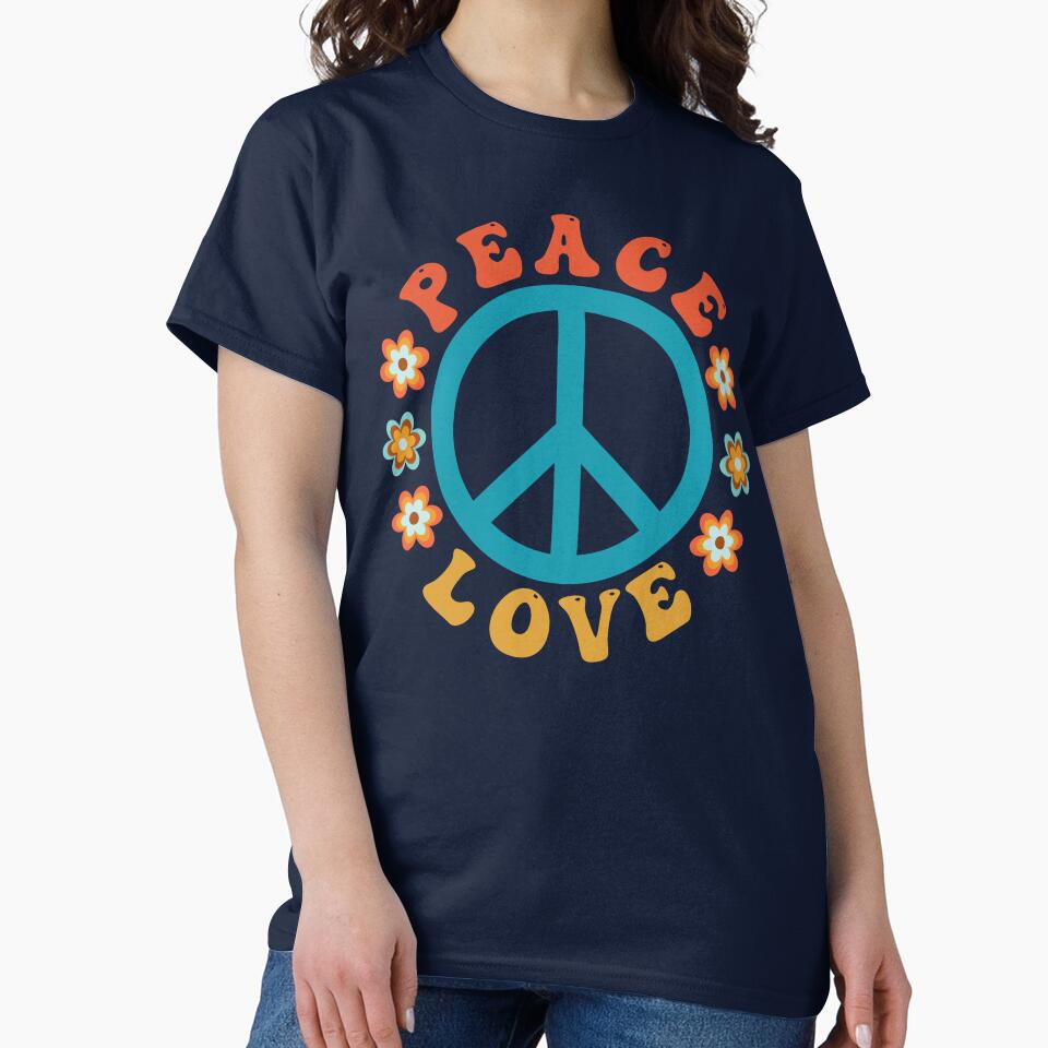 Hippie Peace Sign - Flower Power Peace Love by Inspired Images T-Shirts, Hoodie, Sweatshirt | BlankRebels.com (Image 2)