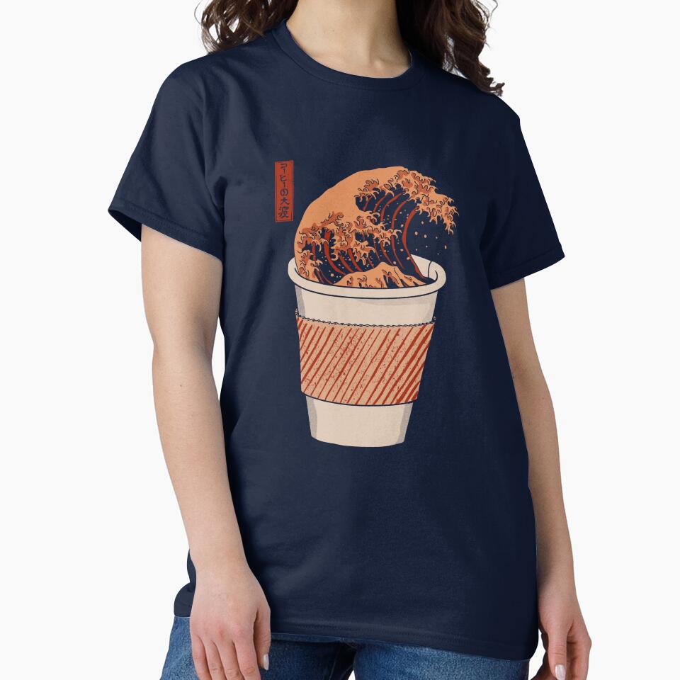 The Great Wave of Coffee (to go) by Elan Harris T-Shirts, Hoodie, Sweatshirt | BlankRebels.com (Image 2)