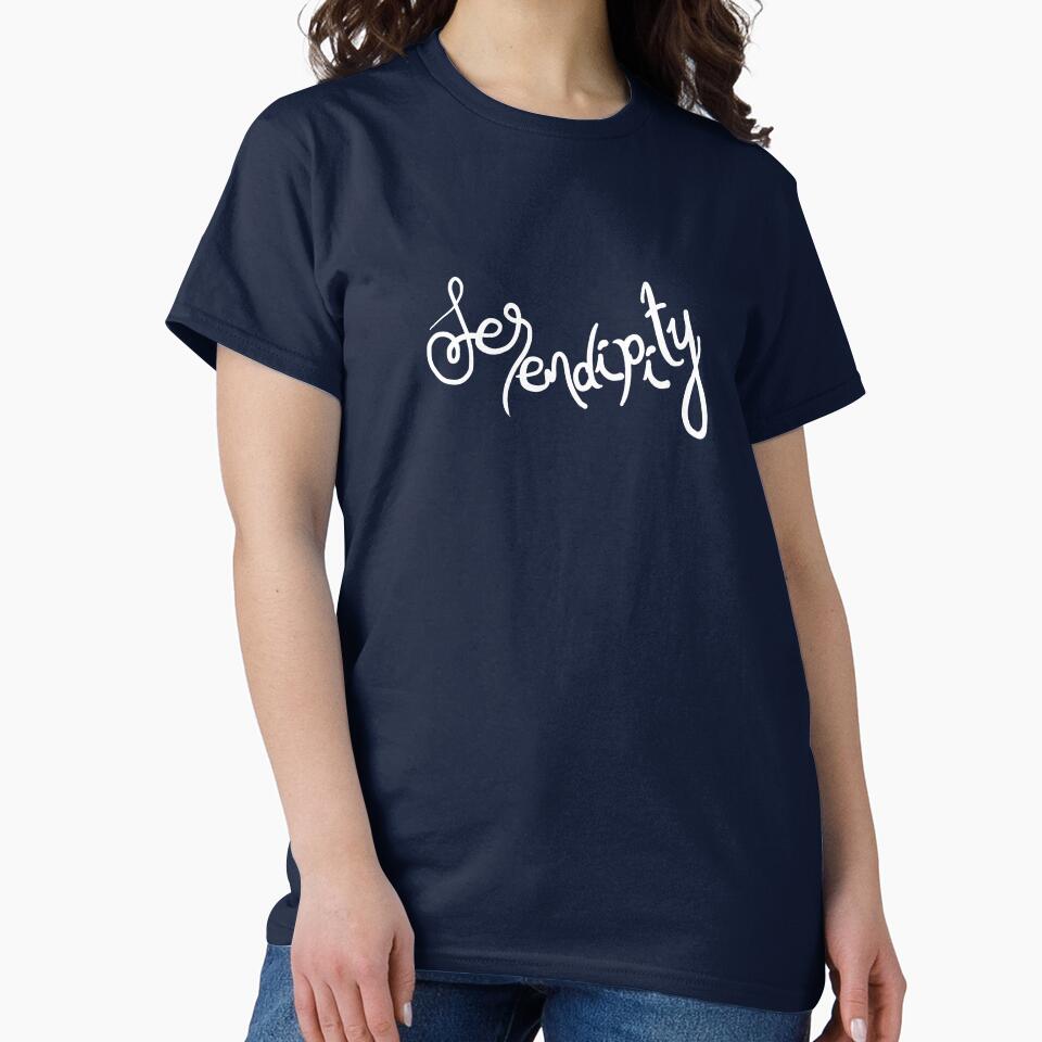 Serendipity Lettering Design White Version by Khotekmei T-Shirts, Hoodie, Sweatshirt | BlankRebels.com (Image 2)