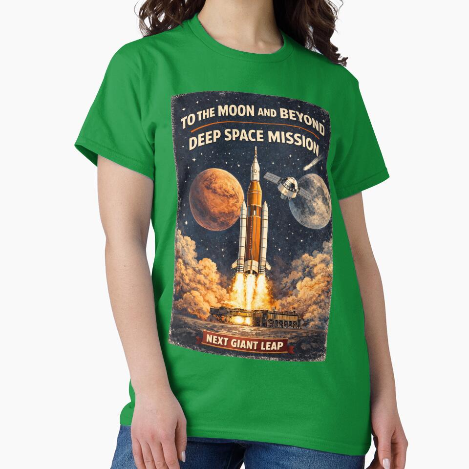 Vintage Space Rocket Launch Poster – Deep Space Mission by YBsahadow