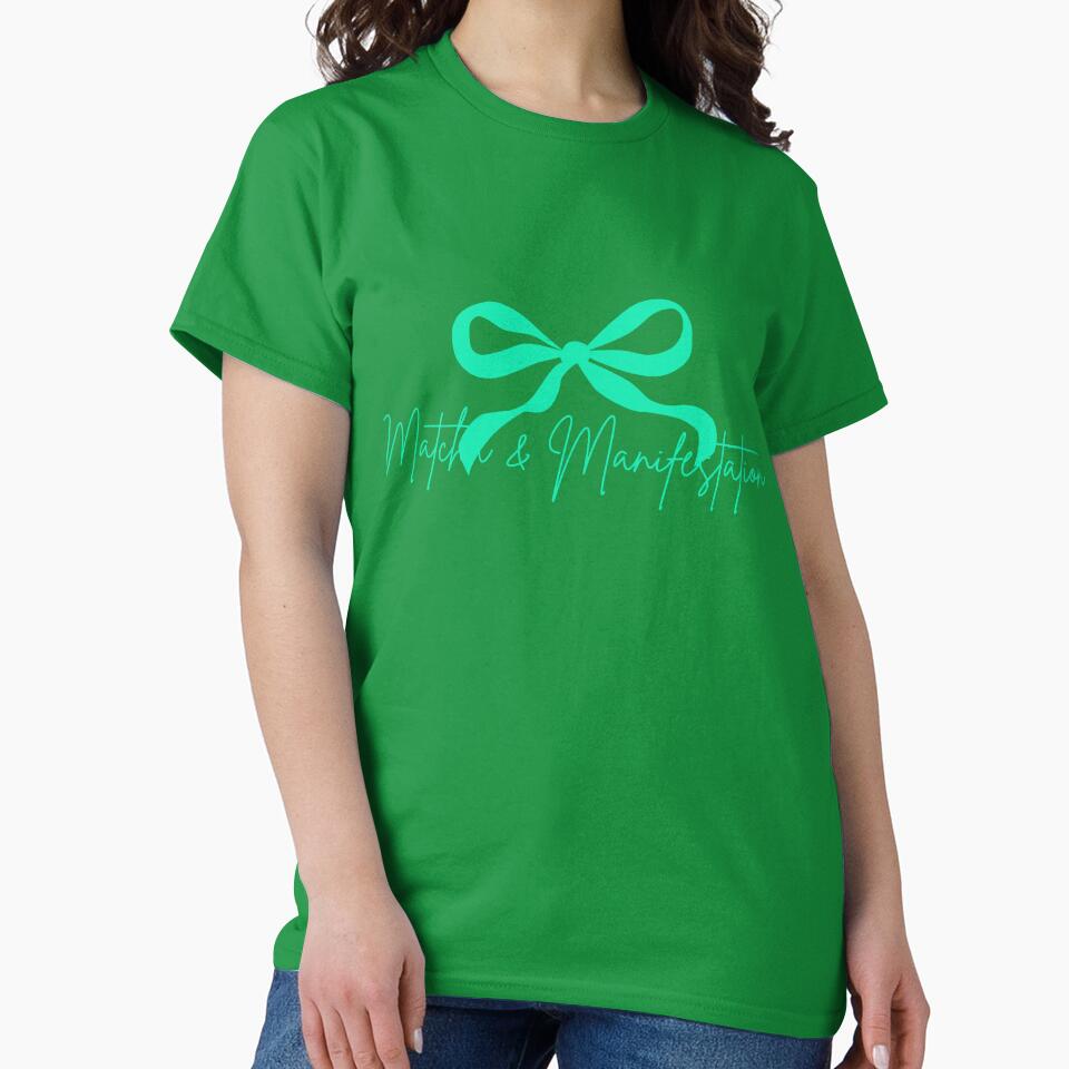 Matcha & Manifestation | Positive Vibes Aesthetic Quote by shopgoldenera T-Shirts, Hoodie, Sweatshirt (Image 2)