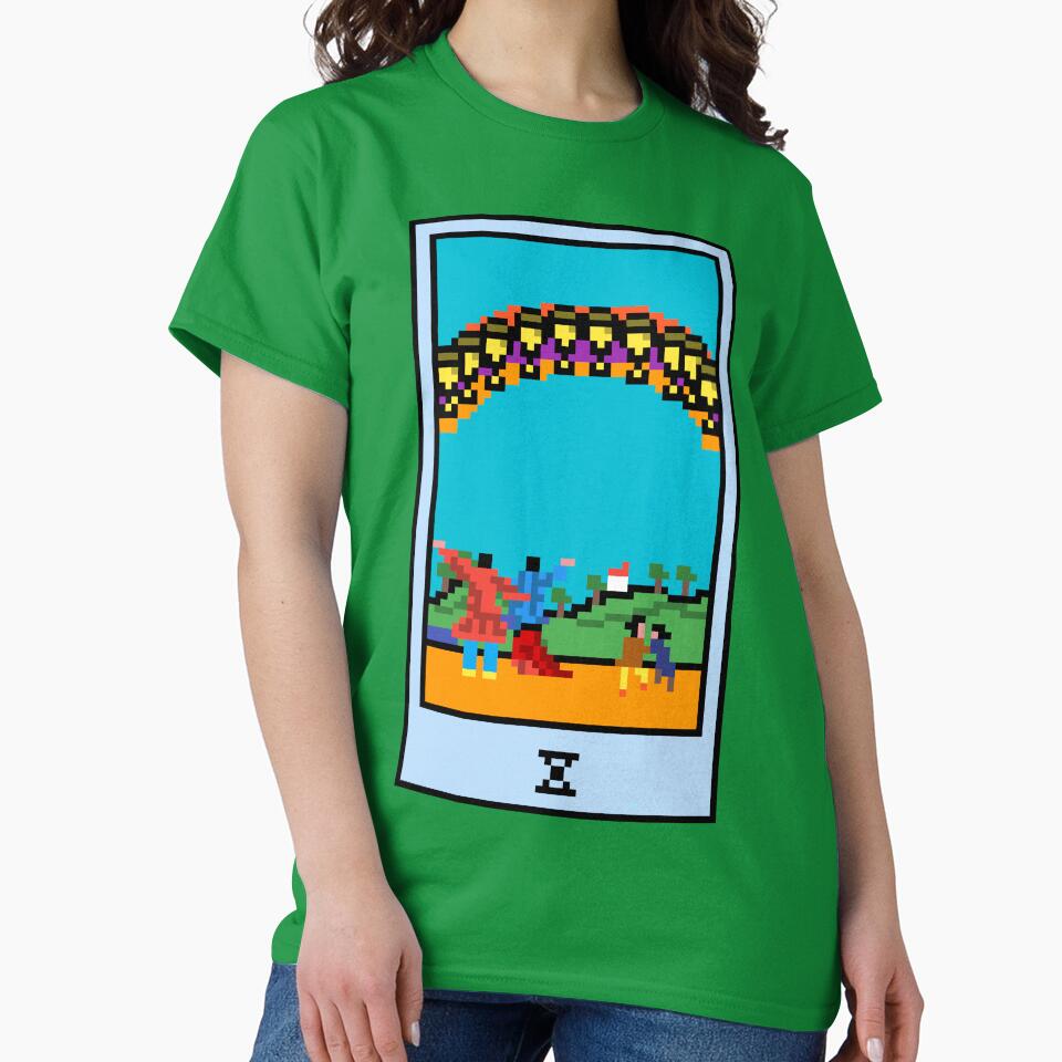 Wait, is this pixel art tarot? Green - Minor Arcana 'Ten of Cups' (Design for T-shirt, stickers and other... (Image 2)