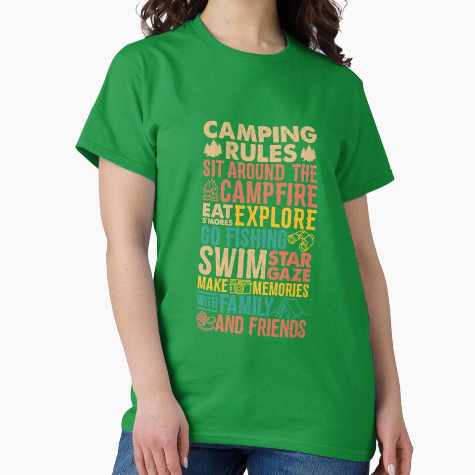 Camping Rules Gifts For Family Camping by ajw1 T-Shirts, Hoodie, Sweatshirt | BlankRebels.com (Image 2)