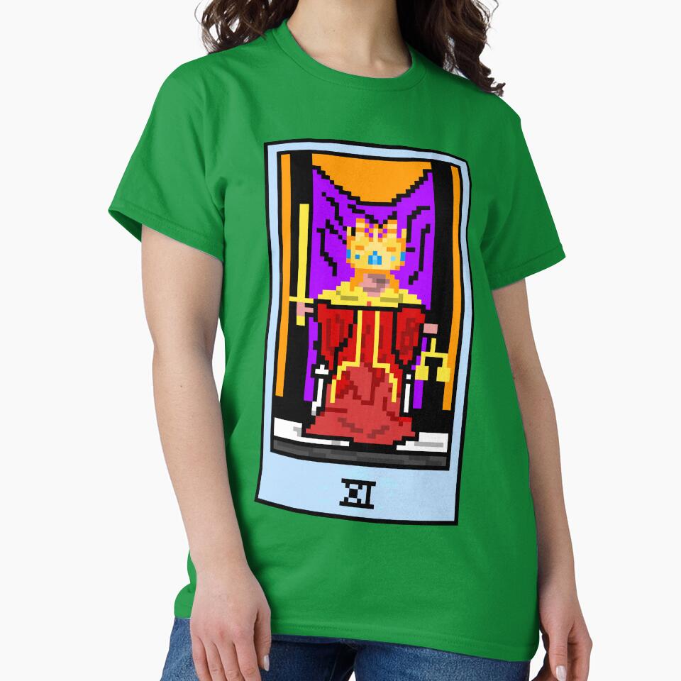 Wait Is This Pixel Art Tarot? Green Major Arcana 'Justice' ( Stickers Other Accessories) T-Shirts, Hoodie, Sweatshirt