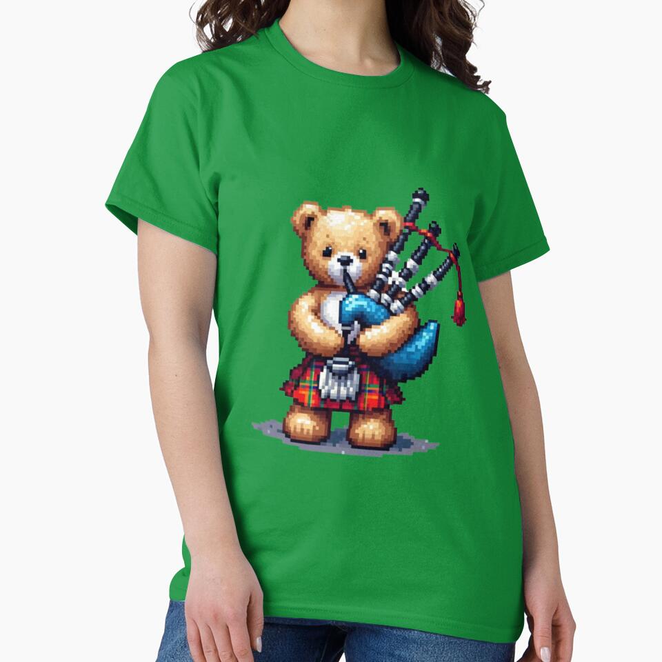 Cute bear plays the bagpipes by Koobiocc
