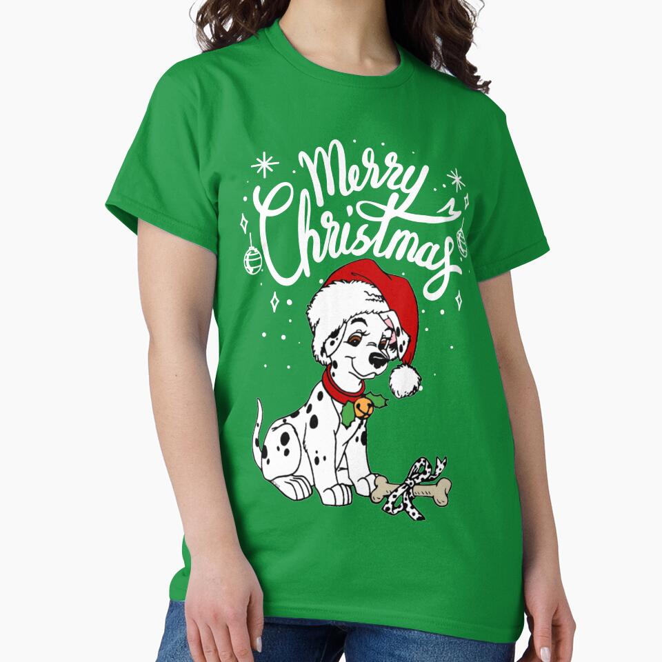 Dalmatian Puppy Dog In A Christmas Santa Hat Xmas by Pun&Done T-Shirts, Hoodie, Sweatshirt | BlankRebels.com (Image 2)