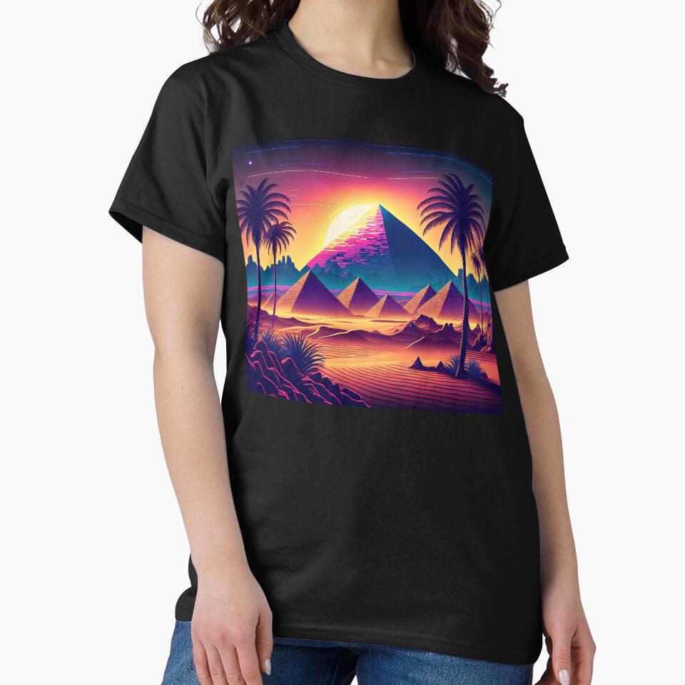 Neon Oasis: Pyramids of the Future by Mullet Monkey T-Shirts, Hoodie, Sweatshirt | BlankRebels.com (Image 2)