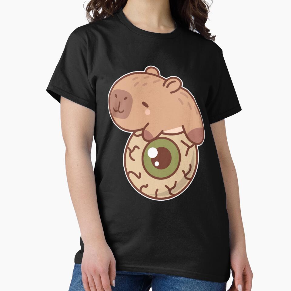 Kawaii Capybara with Eyeball – Cute Creepy Halloween Design by Motosernik T-Shirts, Hoodie, Sweatshirt (Image 2)