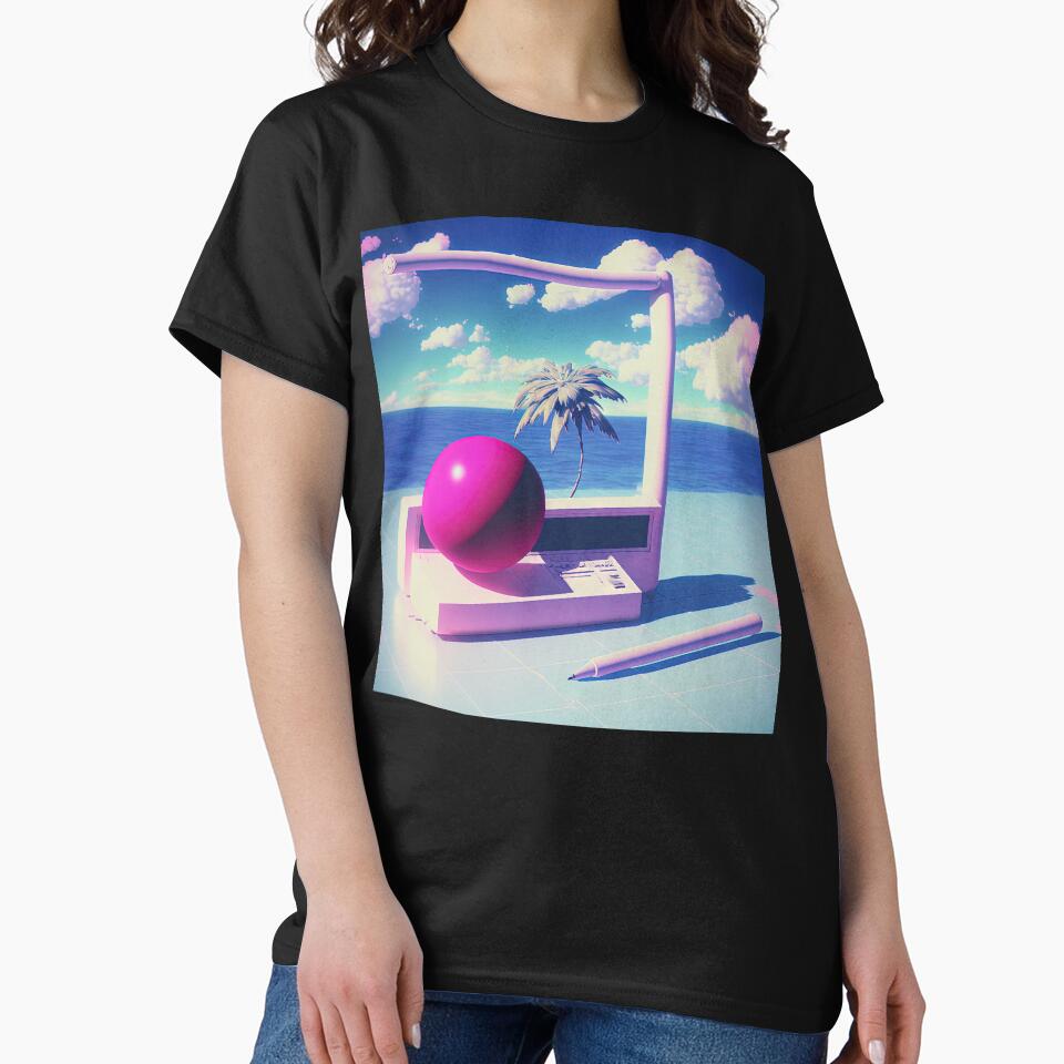 Digital Paradise: A Vaporwave Escape to Synthetic Worlds by Mullet Monkey T-Shirts, Hoodie, Sweatshirt (Image 2)