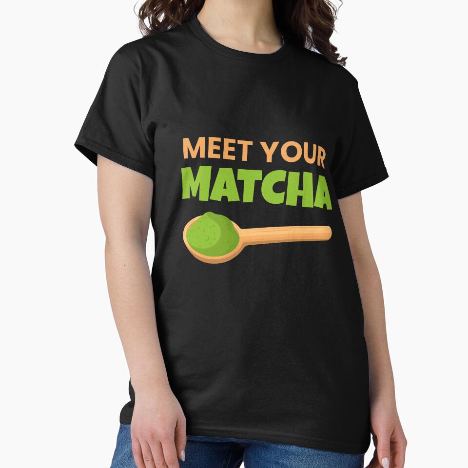 Meet Your Matcha – Matcha Lover Shirt | Funny Green Tea Tee | Aesthetic Café Vibes Gift by HyzoArt Hoodie,... (Image 2)