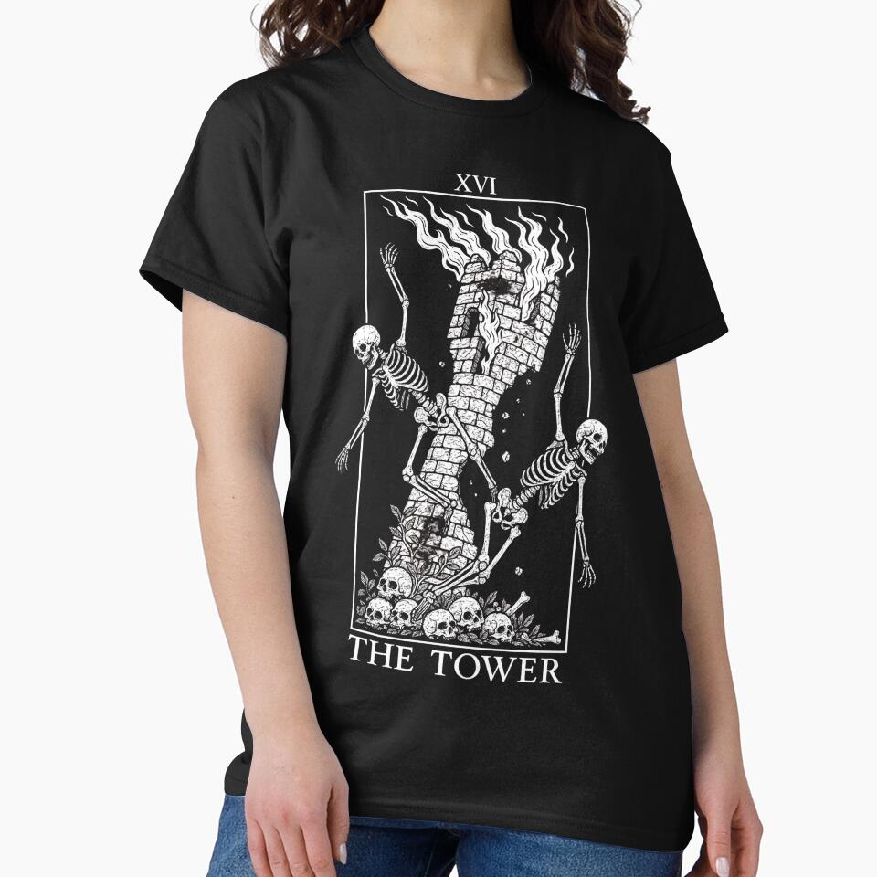 The Tower - Major Arcana - Skeleton Tarot Cards by Boriken Brujas T-Shirts, Hoodie, Sweatshirt | BlankRebels.com (Image 2)