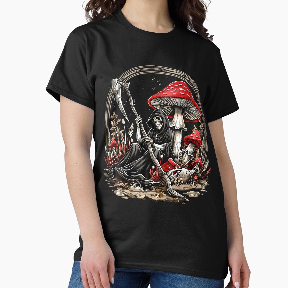 Grim Reaper The Death Cottagecore Aesthetic Mushroom Hat by DianaEsther1 T-Shirts, Hoodie, Sweatshirt (Image 2)