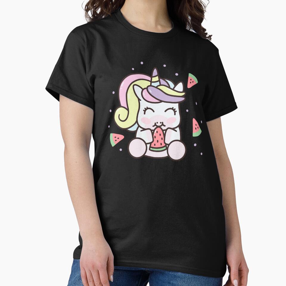 Kawaii Watermelon Unicorn Summer Fruit Melons Lover Girls by JokeGysen T-Shirts, Hoodie, Sweatshirt (Image 2)