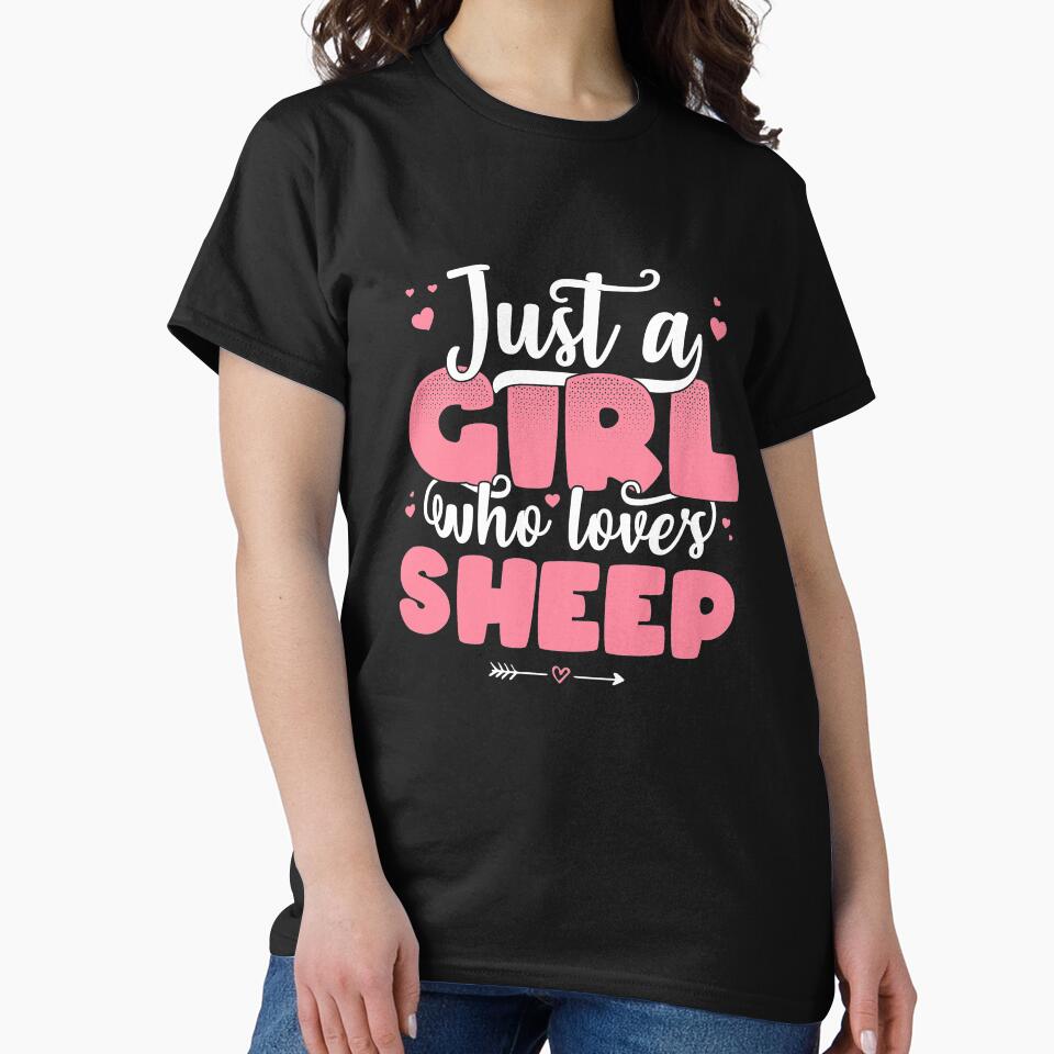 Just A Girl Who Loves Sheep - Cute Sheep lover gift product by theodoros20 T-Shirts, Hoodie, Sweatshirt (Image 2)