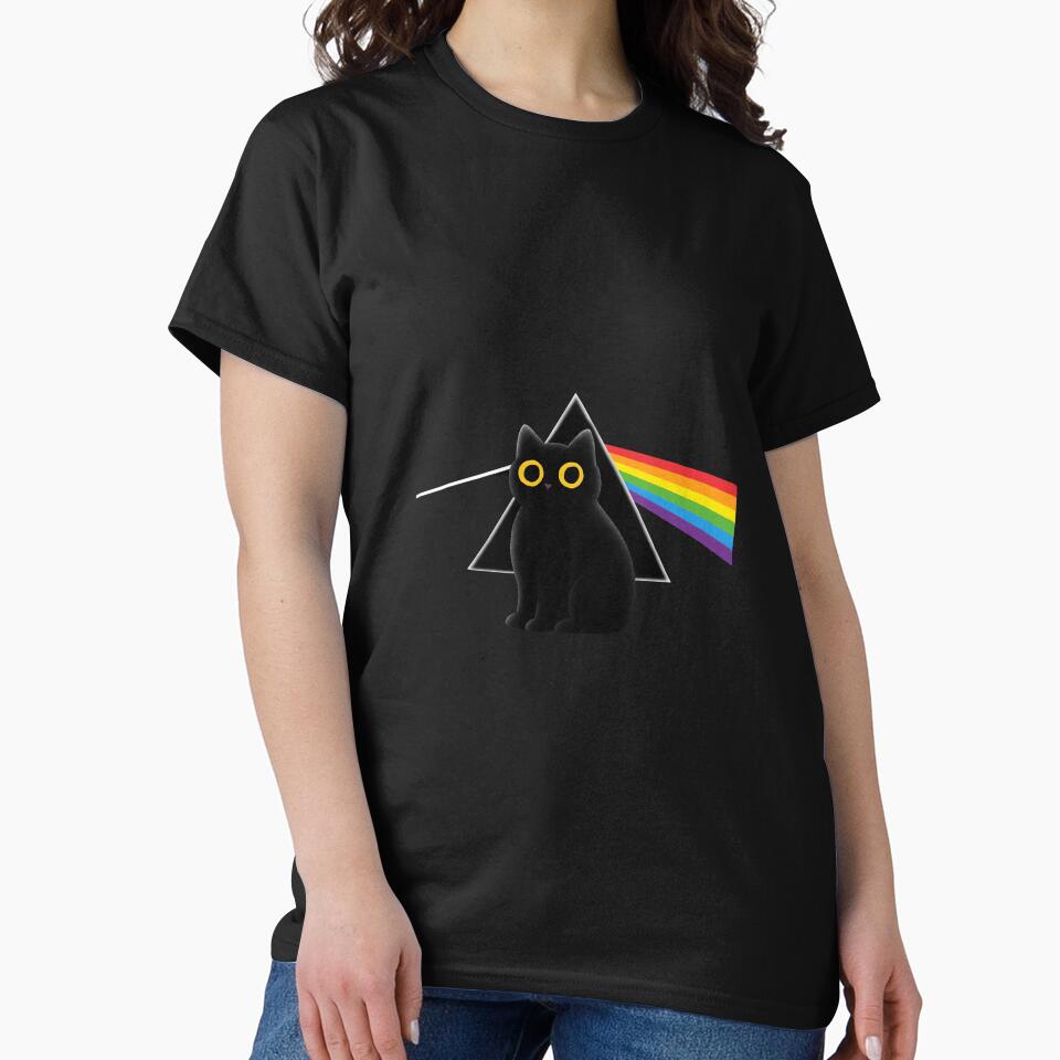 Prism Cat – Psychedelic Rainbow Black Cat Design by TheAlibishop