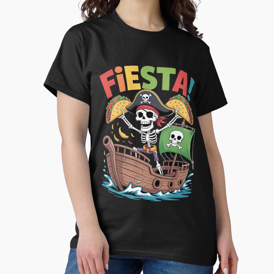 Pirate Skeleton Cinco de Mayo Taco Tuesday Fiesta Party Fun by Libbysharts T-Shirts, Hoodie, Sweatshirt (Image 2)
