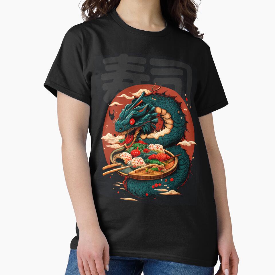 The Black Sushi Dragon by DigitallyCraftz T-Shirts, Hoodie, Sweatshirt | BlankRebels.com (Image 2)