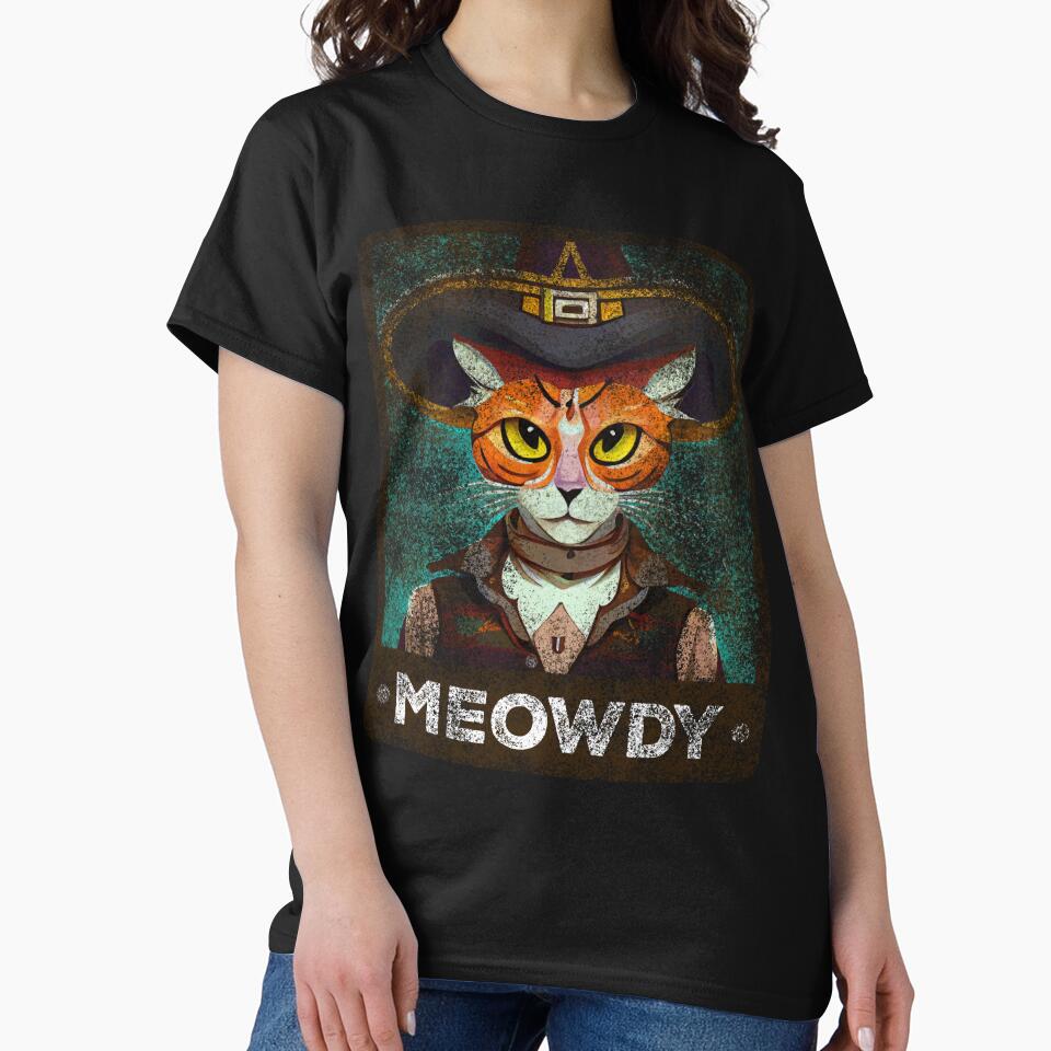 Meowdy Cowboy Meme Cat by Ridaelb T-Shirts, Hoodie, Sweatshirt | BlankRebels.com (Image 2)