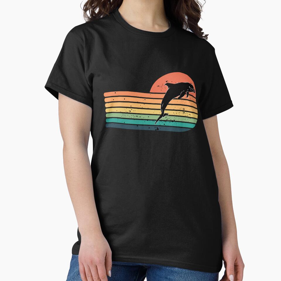 Life is Better With Dolphins Funny Cute Retro Vintage Dolphin Gift by Diferenty Shop  ⭐⭐⭐⭐⭐ T-Shirts, Hoodie,... (Image 2)