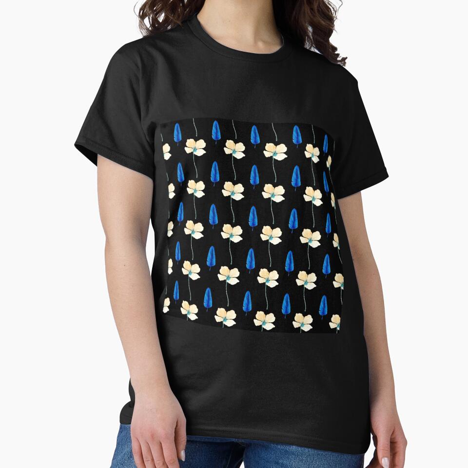 floral pattern black by AnnaBaldon T-Shirts, Hoodie, Sweatshirt | BlankRebels.com (Image 2)