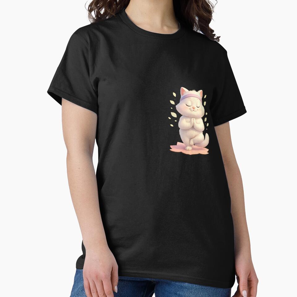 Zen Cat Yogi T-Shirt – Peaceful Kitty Yoga Apparel by MarandSviet Hoodie, Sweatshirt | BlankRebels.com (Image 2)