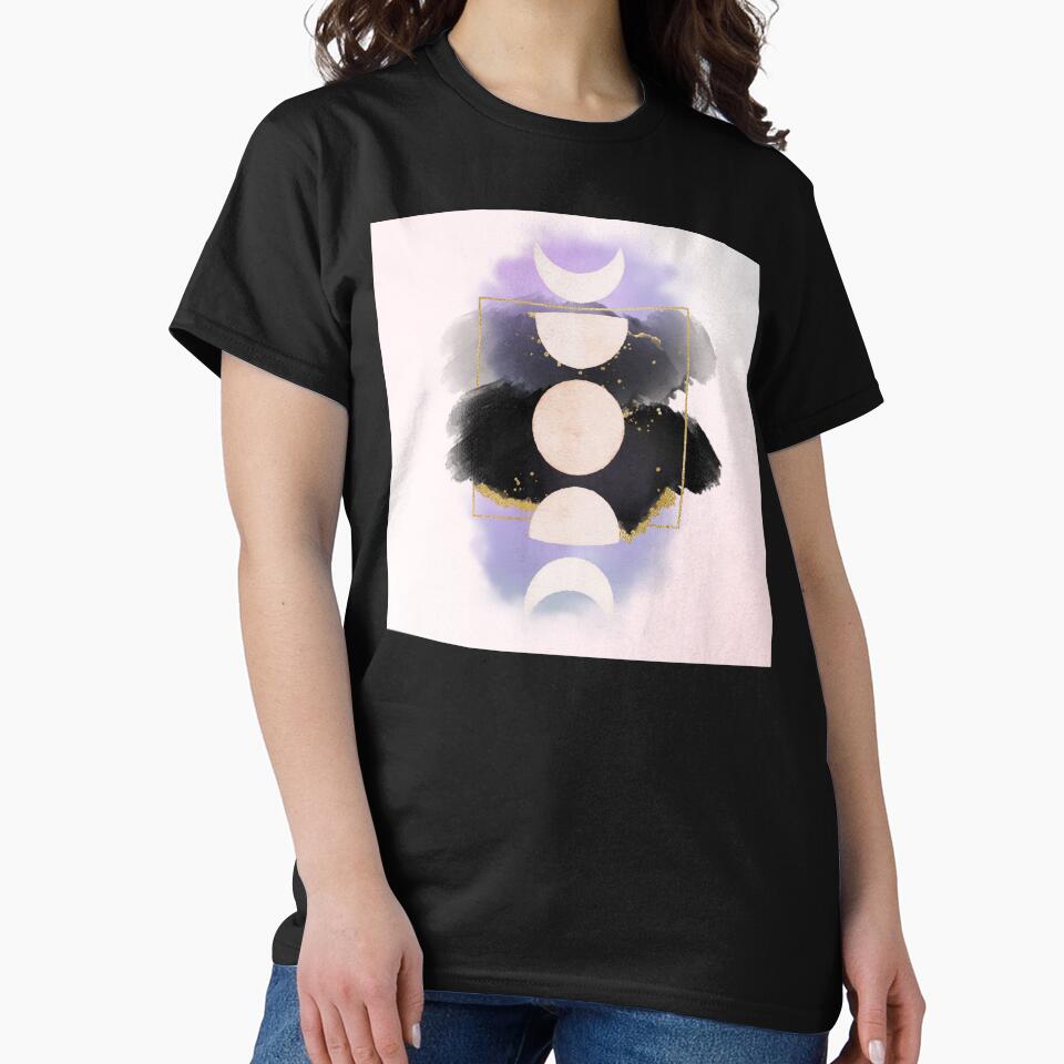 Moon Phase Galactic Watercolour Style Crescent Moon by WildWoodlandWitch T-Shirts, Hoodie, Sweatshirt (Image 2)