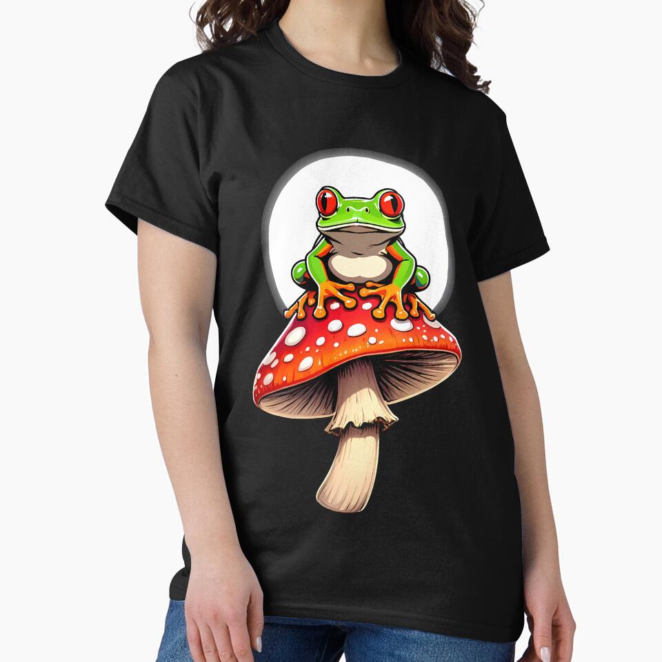 Cottagecore Aesthetic Frog On Mushroom by Funny Vintage Stickers And T-Shirts Hoodie, Sweatshirt | BlankRebels.com (Image 2)