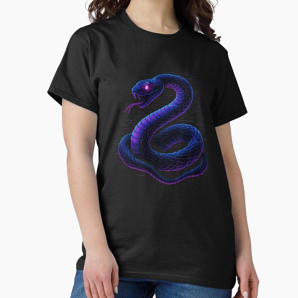 “Neon Serpent – Cyberpunk Snake Glitch” by DailyVibesCo T-Shirts, Hoodie, Sweatshirt | BlankRebels.com (Image 2)