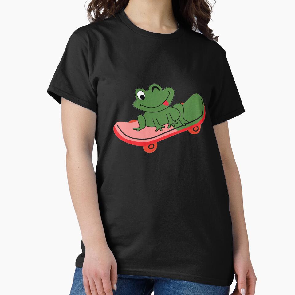 Skateboarding Frog by All in One  Design T-Shirts, Hoodie, Sweatshirt | BlankRebels.com (Image 2)