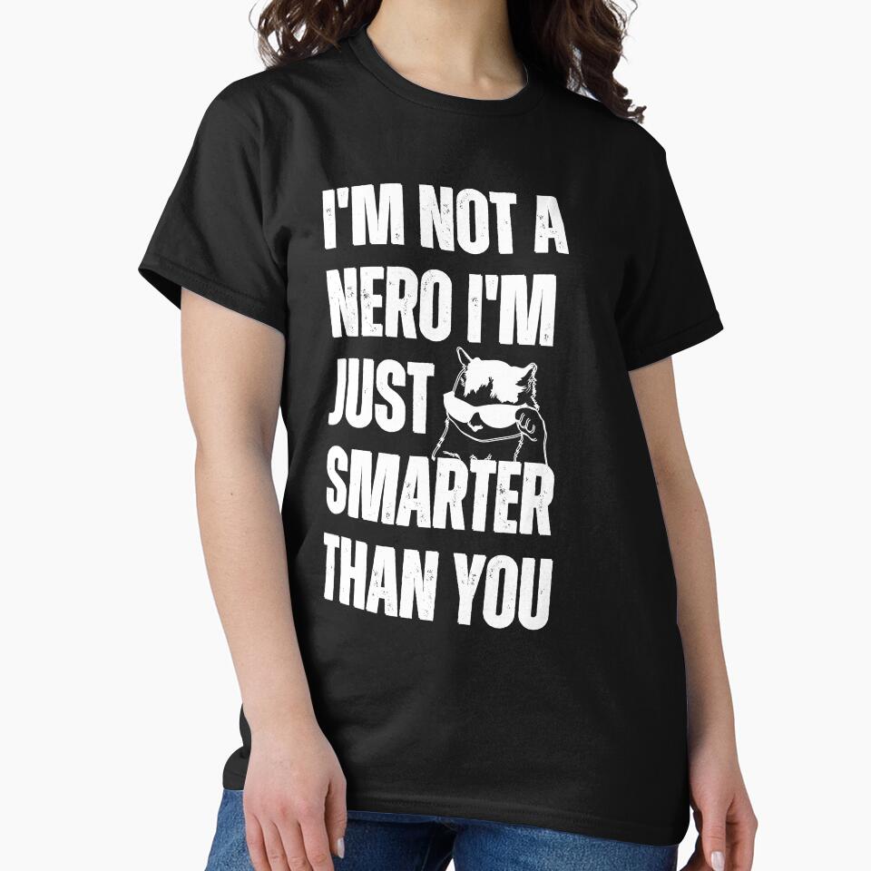 Nerd Cat I'm Not a nero I'm just smarter than you nerd cat with glasses by SlocifieShop T-Shirts, Hoodie,... (Image 2)