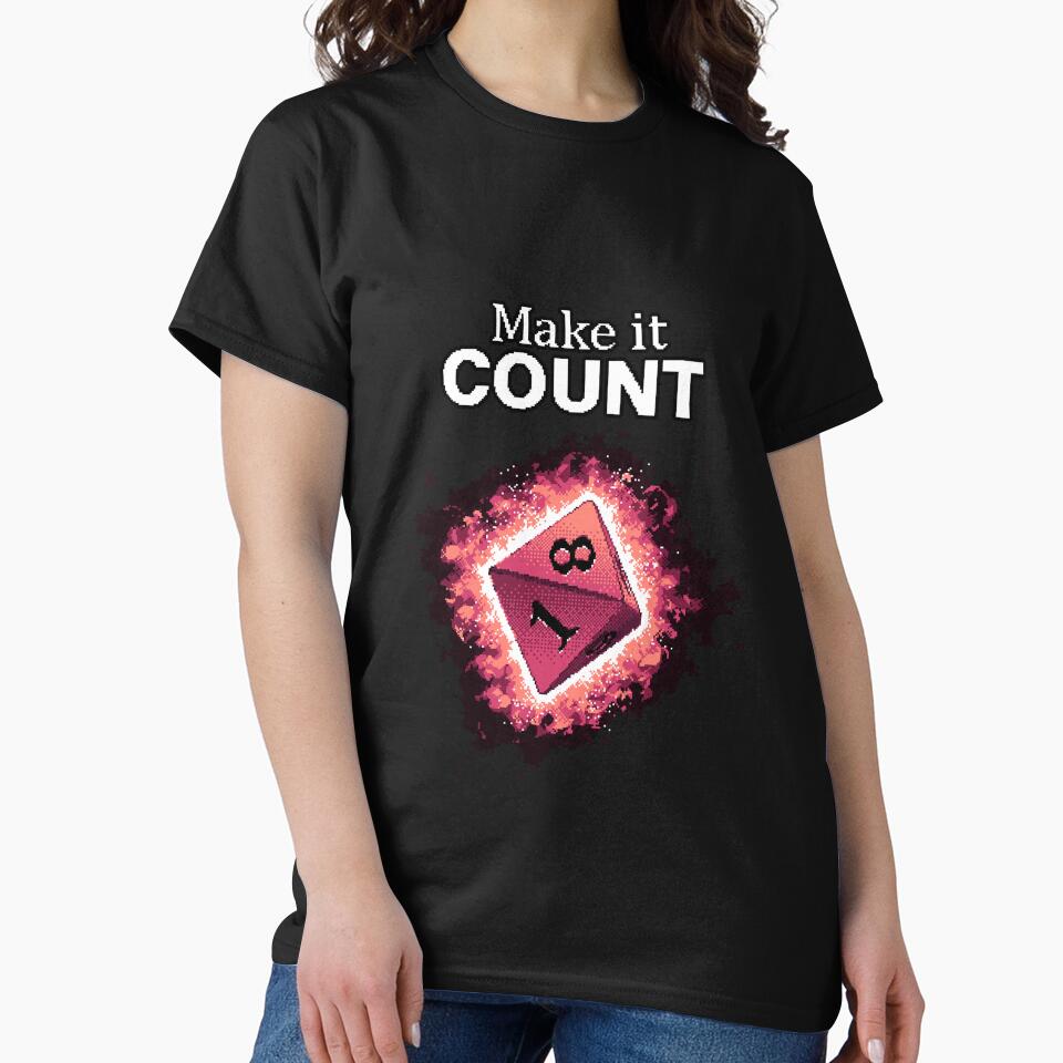 Make It count Retro D8 Magenta Dice by OneToTee T-Shirts, Hoodie, Sweatshirt | BlankRebels.com (Image 2)