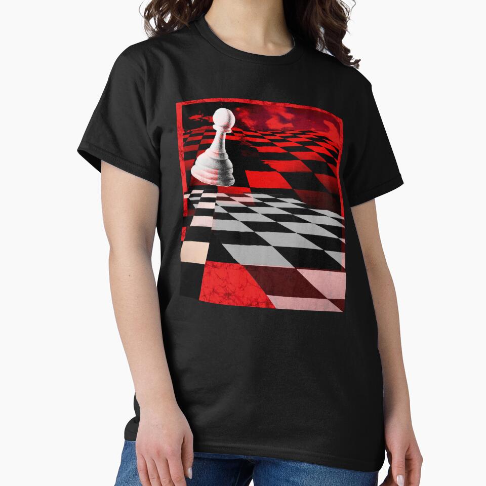 Surreal Pawn Chess Piece white black and red stripes batik crack vintage by AuroraXGreen T-Shirts, Hoodie,... (Image 2)