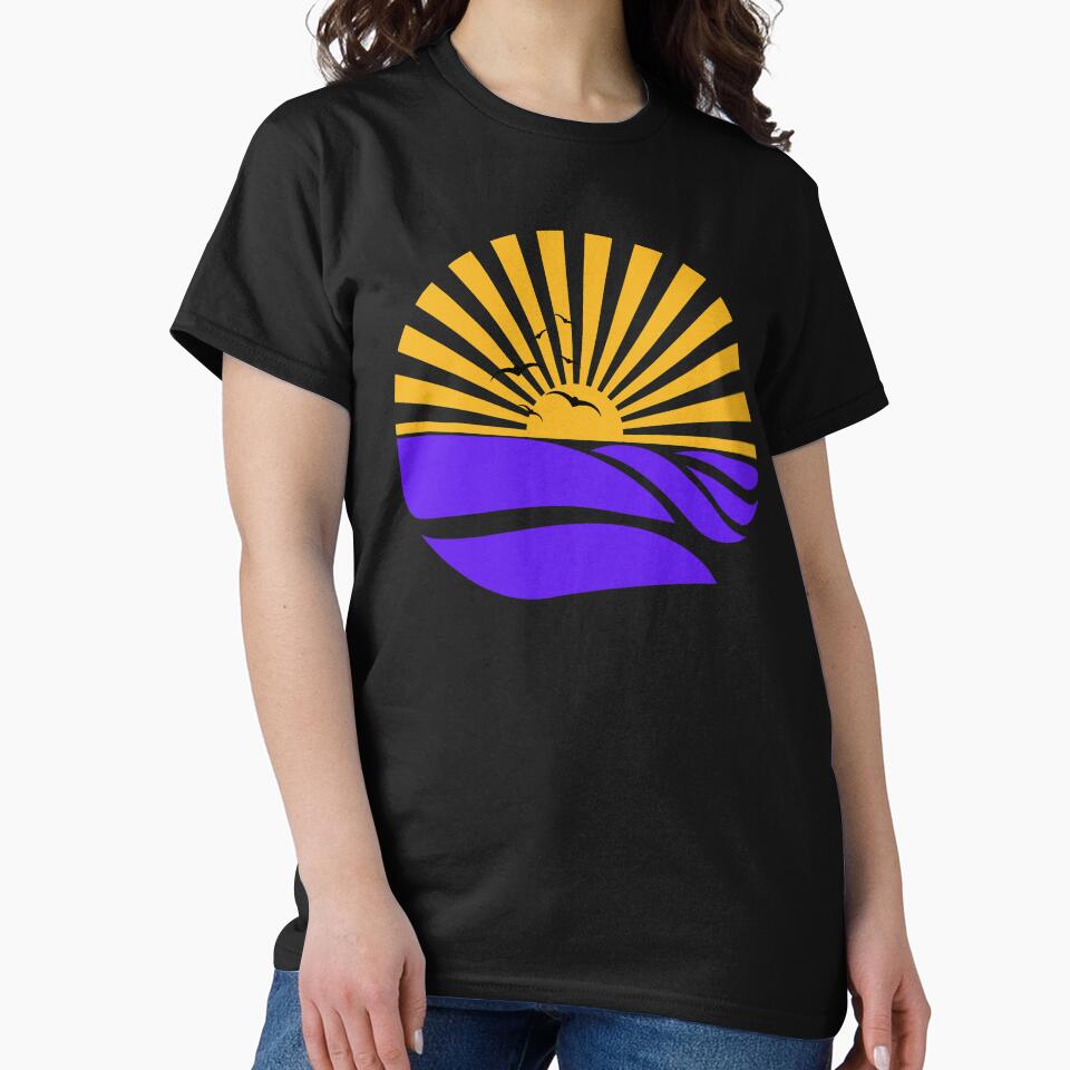 Yellow & Purple Beach Sunset Design by EarthArtDesigns T-Shirts, Hoodie, Sweatshirt | BlankRebels.com (Image 2)