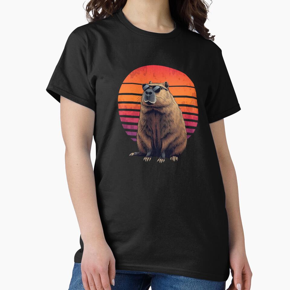 Vintage 80s Retro Capybara - Chill No Problem Aesthetic by leroo1 T-Shirts, Hoodie, Sweatshirt | BlankRebels.com (Image 2)