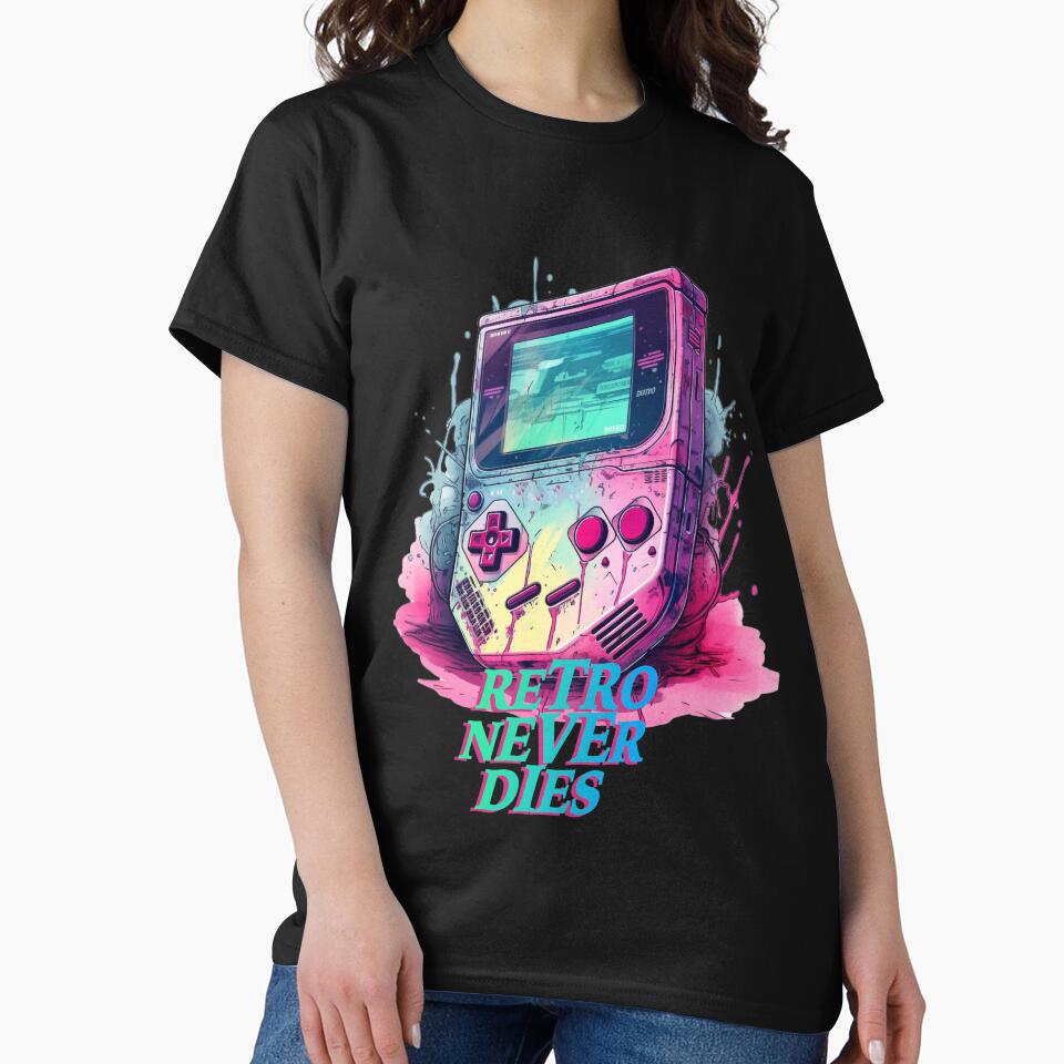 Retro Never Dies - Portable Game Console by go-go-designs T-Shirts, Hoodie, Sweatshirt | BlankRebels.com (Image 2)