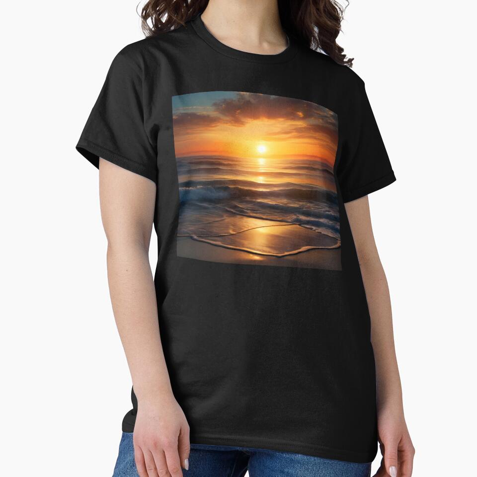 A Sunset Over A Tranquil Ocean by TatStudio55 T-Shirts, Hoodie, Sweatshirt | BlankRebels.com (Image 2)