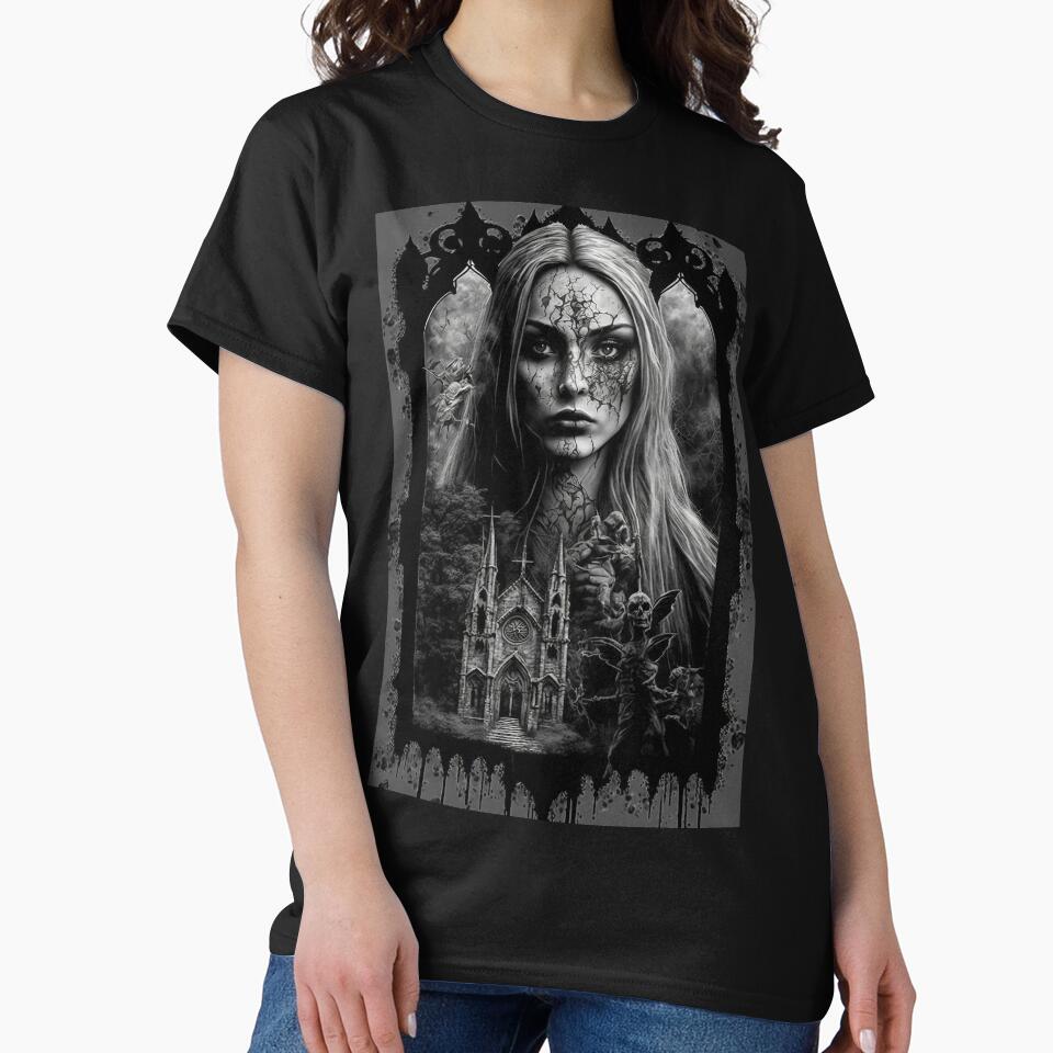 Gothic Art - Gothic Beauty Painting - Gothic Horror Artwork by ZickDezine T-Shirts, Hoodie, Sweatshirt (Image 2)