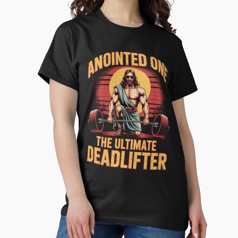 Anointed One - Ultimate Deadlifter Jesus Retro by FocusedPatterns T-Shirts, Hoodie, Sweatshirt | BlankRebels.com (Image 2)