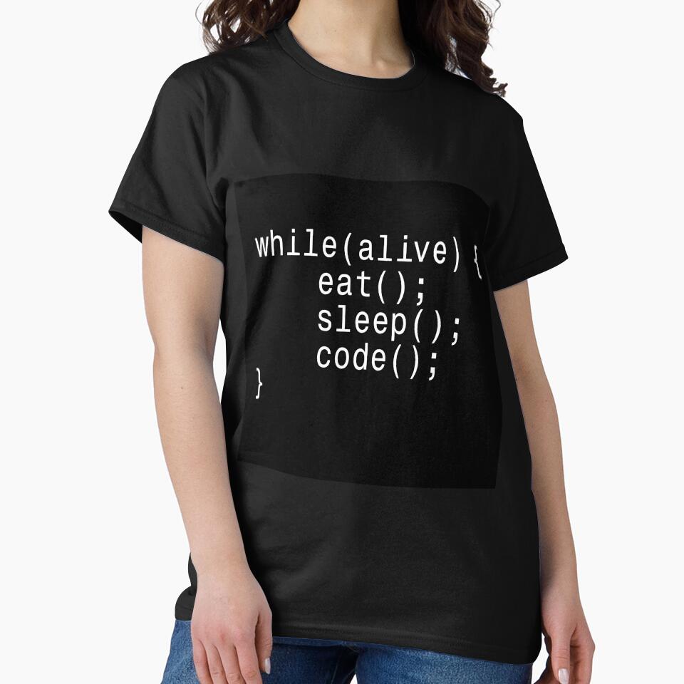 while(alive) Eat Sleep Code - Programmer Sticker by DruckByte T-Shirts, Hoodie, Sweatshirt | BlankRebels.com (Image 2)