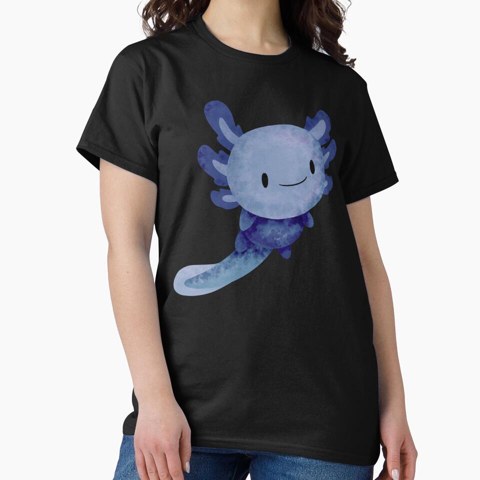 Cute Axolotl Happy Blue by NinniSilver T-Shirts, Hoodie, Sweatshirt | BlankRebels.com (Image 2)