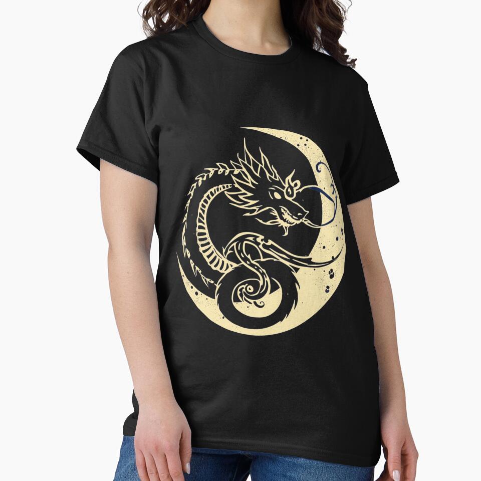 Dragon of the Crescent Moon – Ethereal Mythic Design by Nuve-ra T-Shirts, Hoodie, Sweatshirt | BlankRebels.com (Image 2)