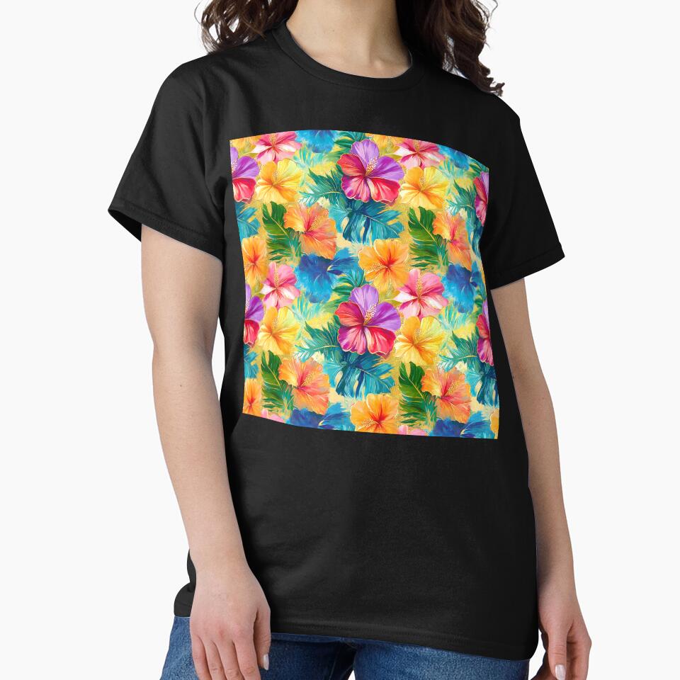 Tropical Hawaiian Island-Style Colorful 'Aloha' Floral Pattern by DEC02 T-Shirts, Hoodie, Sweatshirt (Image 2)
