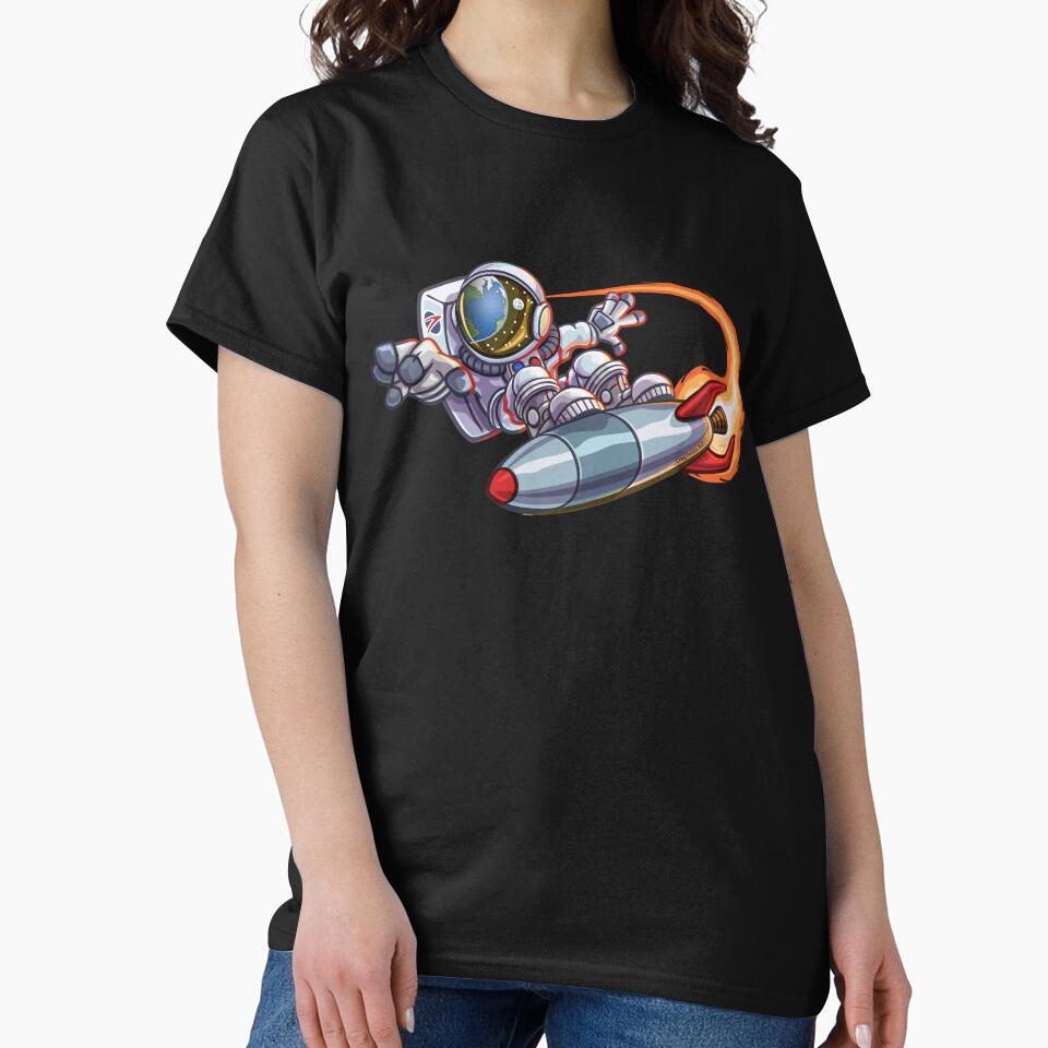 Astronaut Surfing With Rocket by skeierleber4327 T-Shirts, Hoodie, Sweatshirt | BlankRebels.com (Image 2)