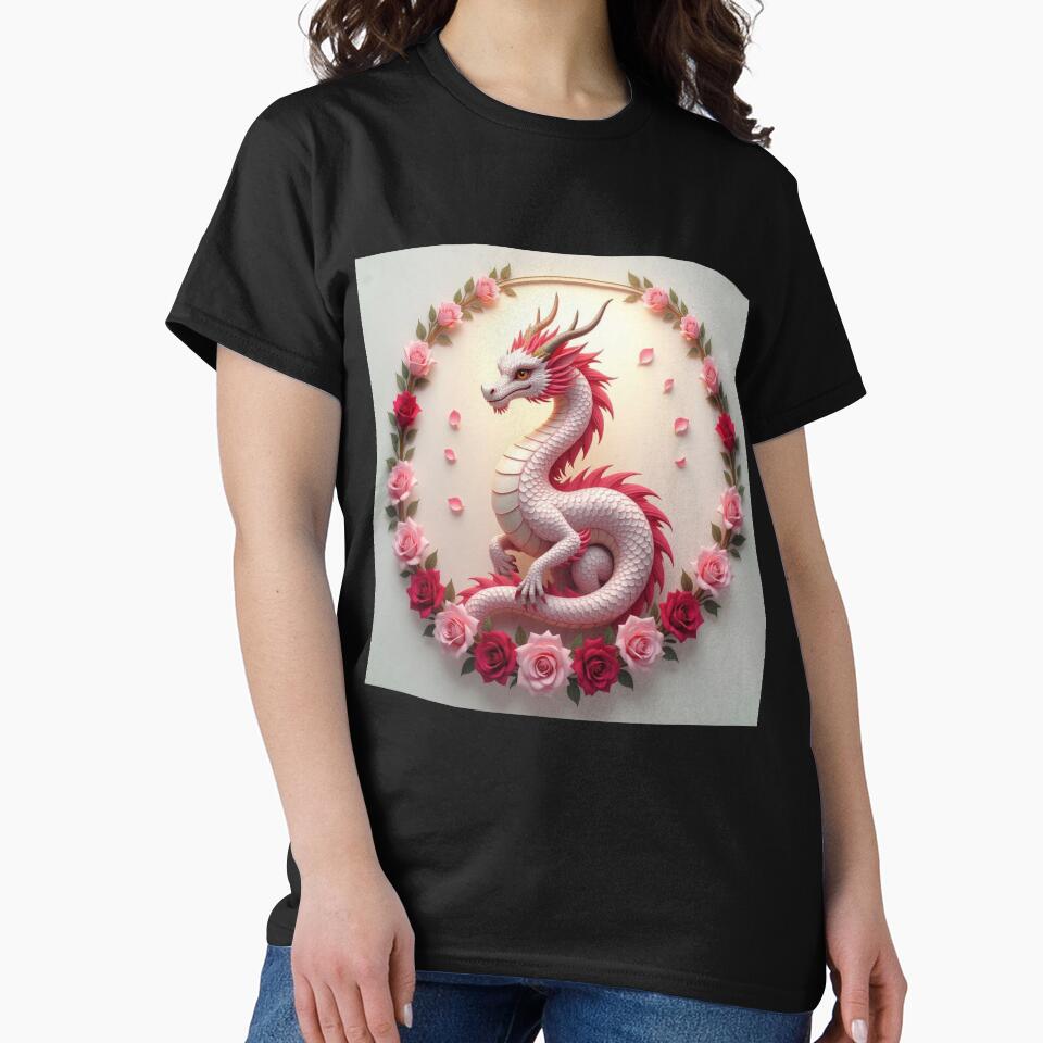 Beautiful Dragon With Flowers by Planetporridge T-Shirts, Hoodie, Sweatshirt | BlankRebels.com (Image 2)
