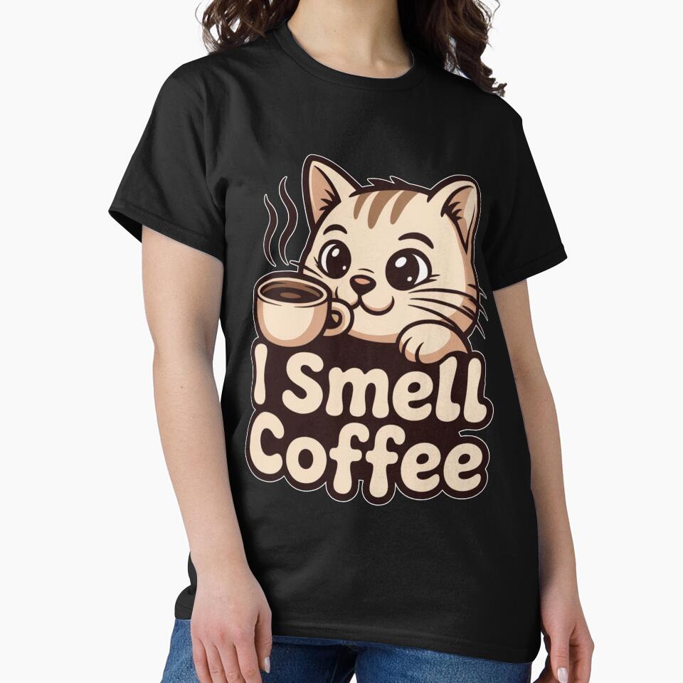 I Smell Coffee – Cute Cat Coffee Lover Design by It's Bro Brand ★ ★ ★ ★ ★ T-Shirts, Hoodie, Sweatshirt (Image 2)