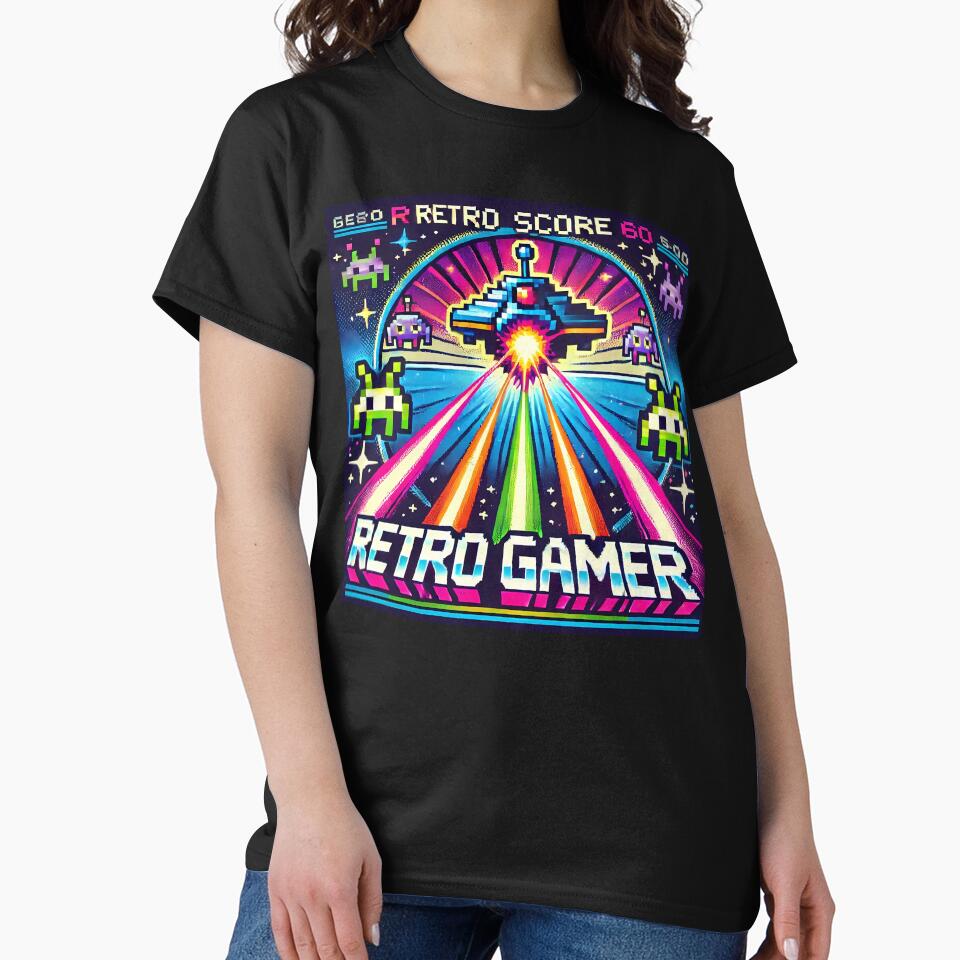 Retro Gamer Alien Blaster Showdown T-Shirts, Hoodie, Sweatshirt