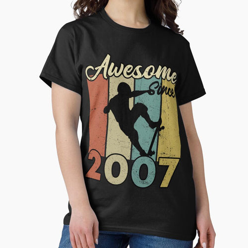 15th Birthday Awesome Since 2007 Skateboard 15 Years Old by TheWildStyle T-Shirts, Hoodie, Sweatshirt (Image 2)