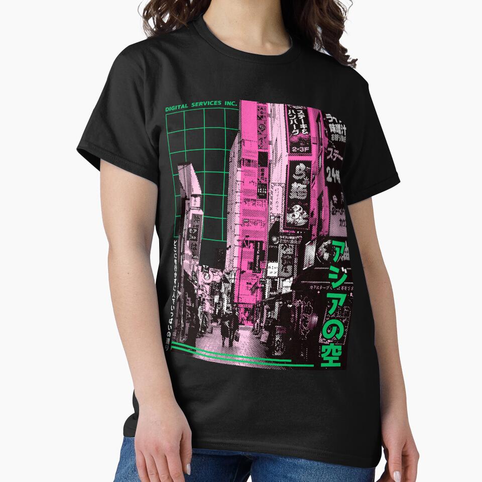 Vaporwave Cyberpunk Japanese Neon City by OWLvision33 T-Shirts, Hoodie, Sweatshirt | BlankRebels.com (Image 2)