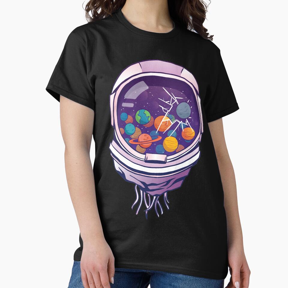 Colorful Astronaut Helmet Planets by arrowroses T-Shirts, Hoodie, Sweatshirt | BlankRebels.com (Image 2)